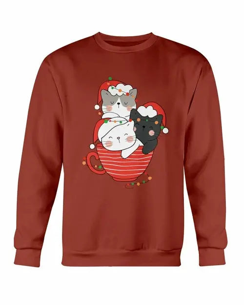 Cute Cats Cup Christmas Sweatshirt Amazing Hot Prices For You