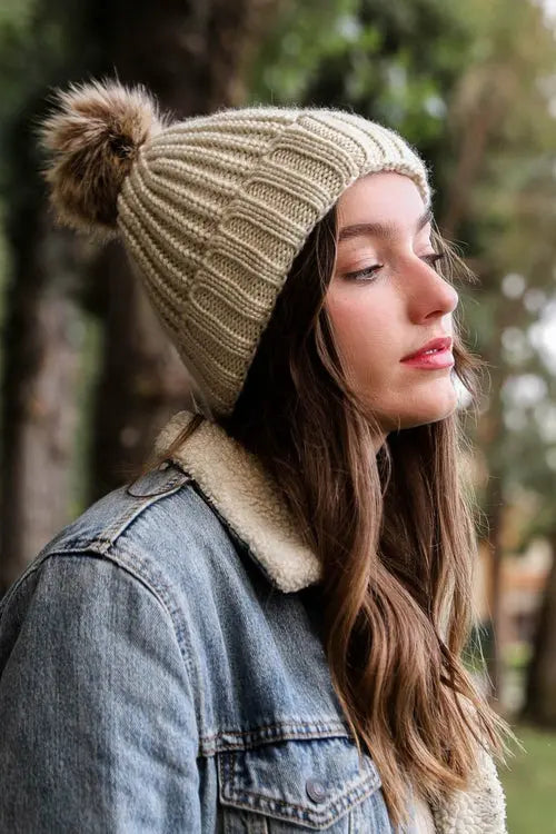 Soft Rib Knit Pom Beanie Amazing Hot Prices For You