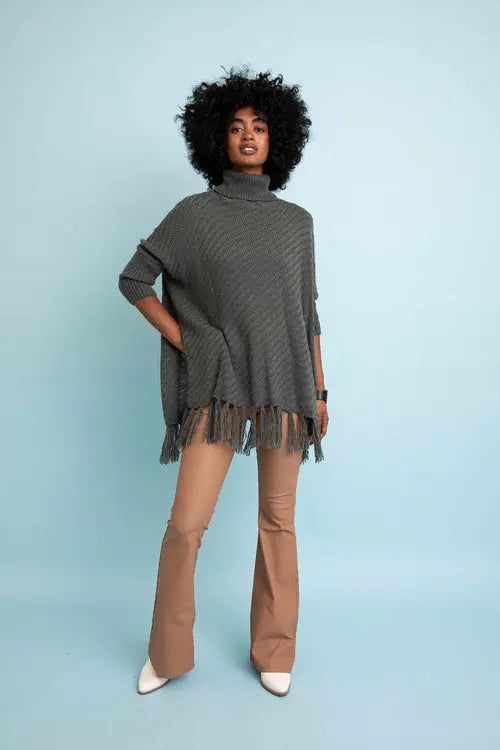 Sweater Weather Roll-Neck Poncho Amazing Hot Prices For You