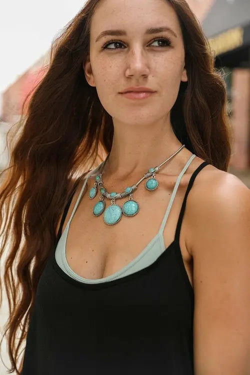 Turquoise Charm Link Necklace Amazing Hot Prices For You