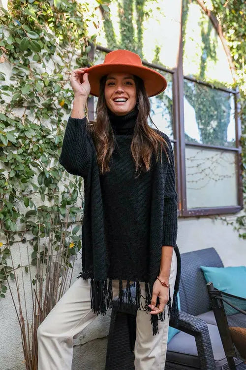 Sweater Weather Roll-Neck Poncho Amazing Hot Prices For You