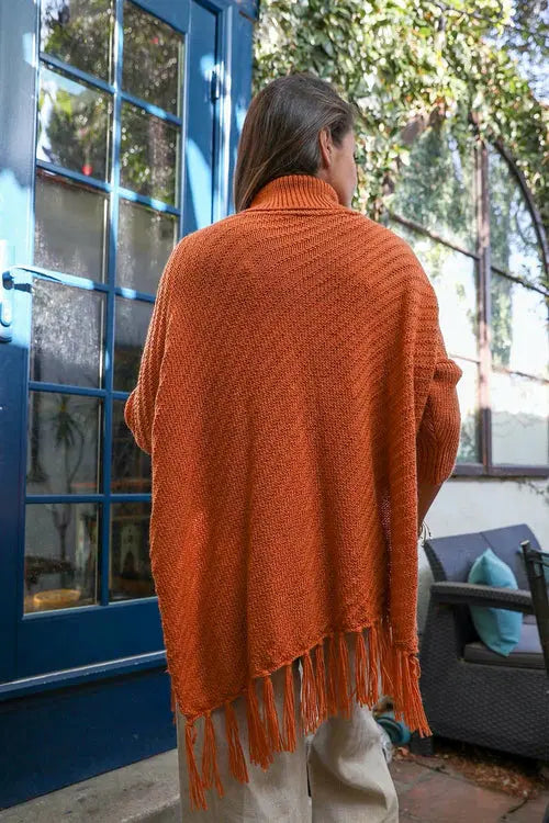 Sweater Weather Roll-Neck Poncho Amazing Hot Prices For You