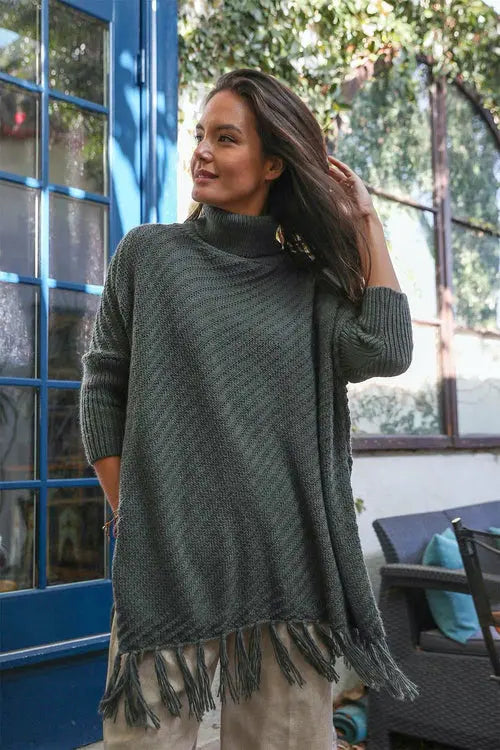 Sweater Weather Roll-Neck Poncho Amazing Hot Prices For You