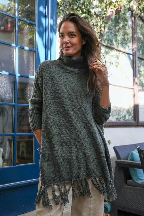 Sweater Weather Roll-Neck Poncho Amazing Hot Prices For You
