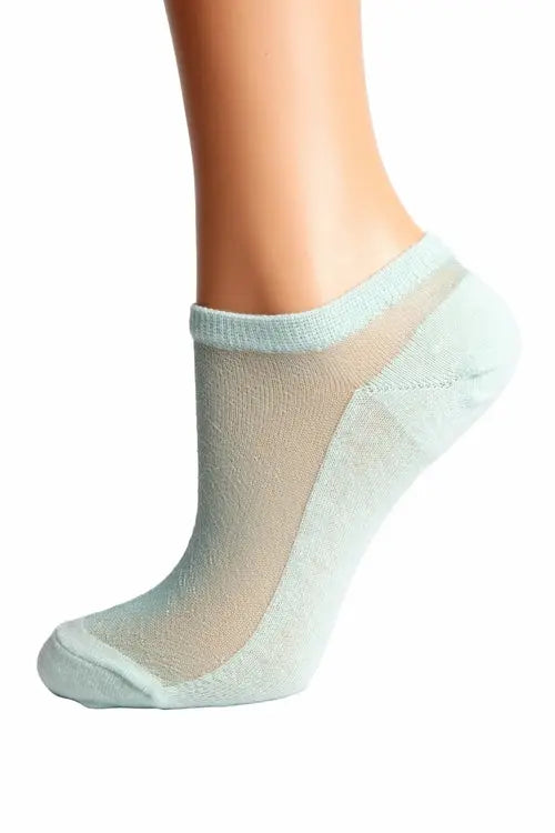 LUCINA mint green glittery socks for women Amazing Hot Prices For You