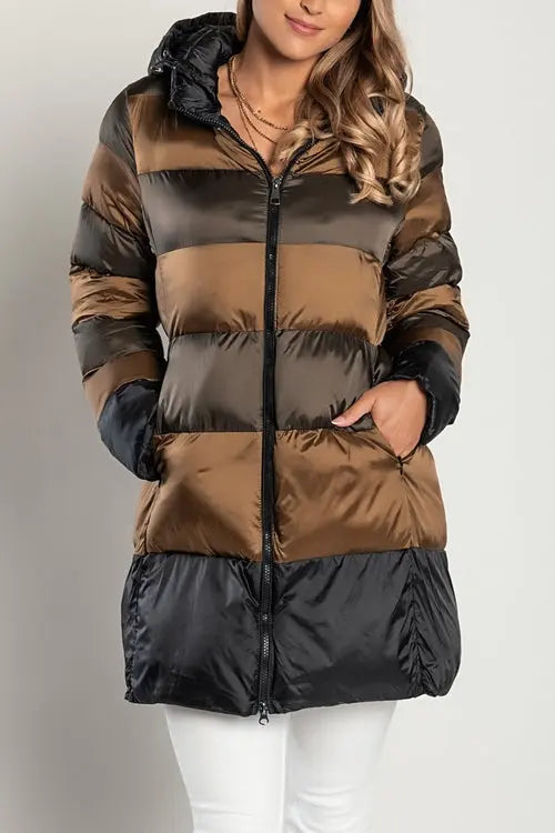 Long jacket with hood, 2217, camel Amazing Hot Prices For You