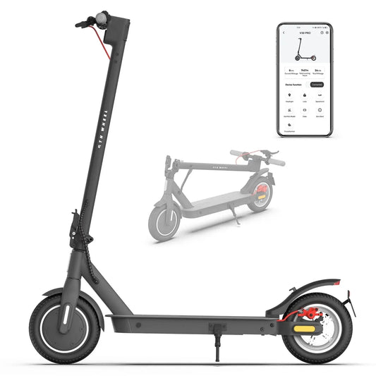 Electric Scooter with Turn Signals, 10" Solid Tires, 19.9 Miles Range & 18 Mph, 350W Motor, Foldable Electric Scooter for Adults