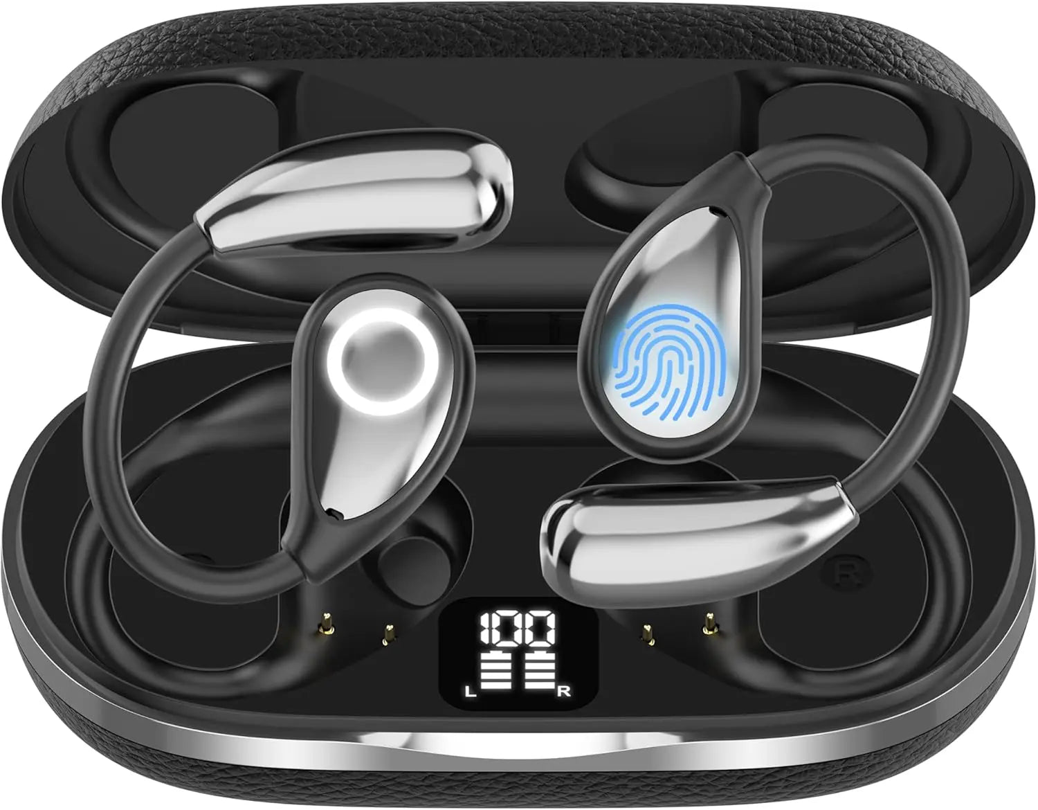 AI Language Translator Earbuds, OWS Real-Time 3-in-1 Translation Earbuds 144 Languages & Accents, Translation Device for Travel Business Learning（Black）