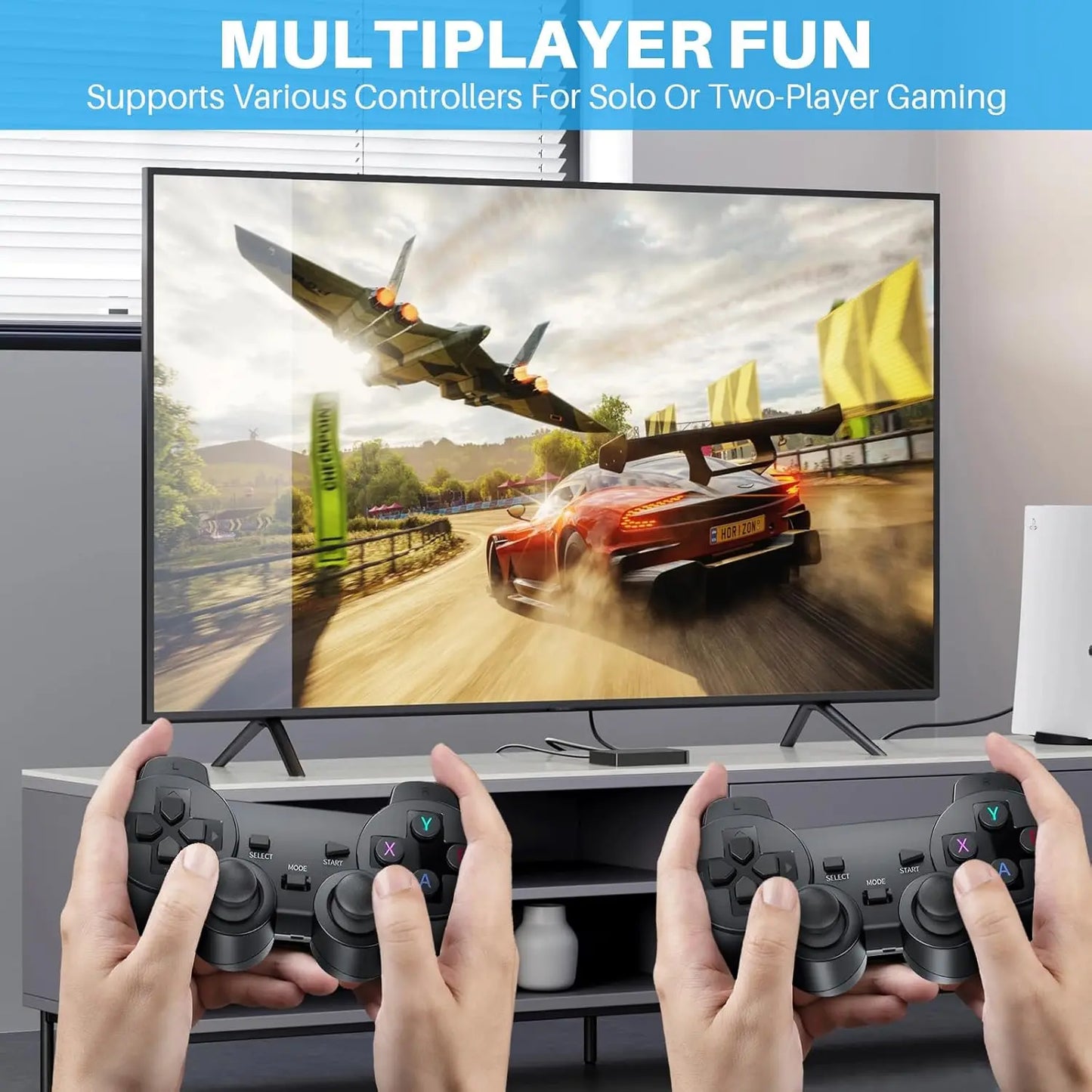 20000+ Games,2025 Newest Home Game Console Wireless Double Handle PSP Arcade Double TV Game Console Plug and Play Video Game Stick, HDMI Output TV, Gift for Kids and Adults (64G)