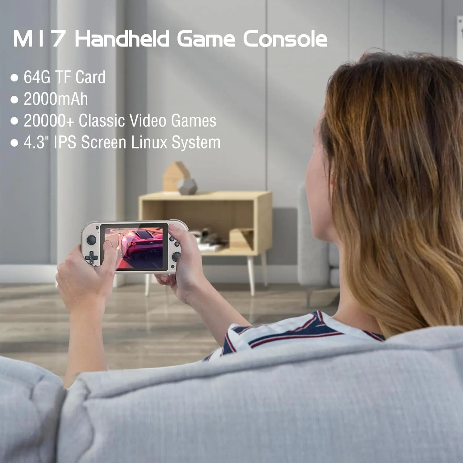Retro Handheld Portable Video Game Console - 4.3" IPS Screen, Emuelec System, 64GB, 20,000+ Games, Classic Game System, Retro