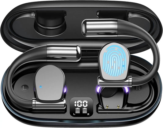 AI Language Translator Earbuds, OWS Real-Time 3-in-1, 144 Language Translator Earbuds, Compatible with iOS & Android, Suitable for Travel, Business & Study - Black