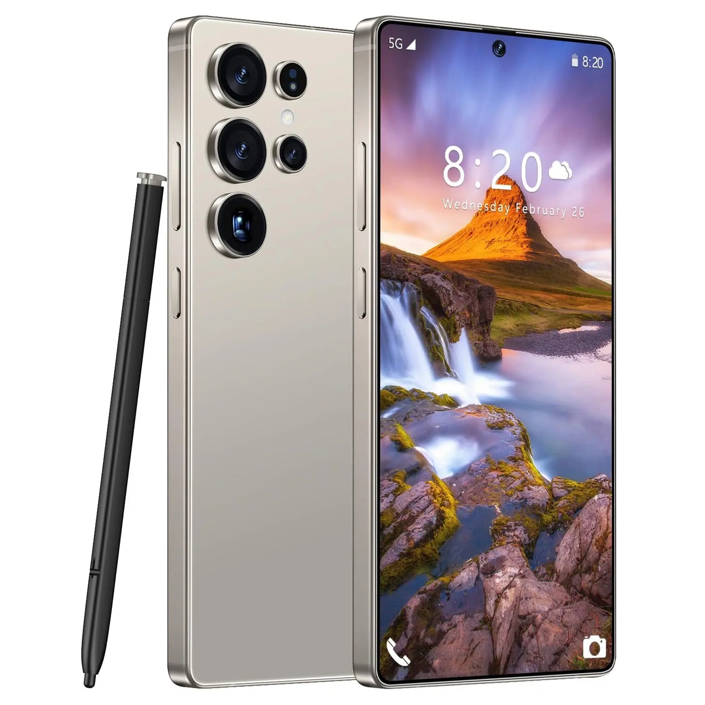 I25 Ultra Unlocked Cell Phone, Built in Pen, Smartphone Battery 7000mAh, 6.99" HD Screen Unlocked Phones, 8+256GB 5G The Phone Android 14, Face ID/Fingerprint Lock/GPS (Rose Gold)