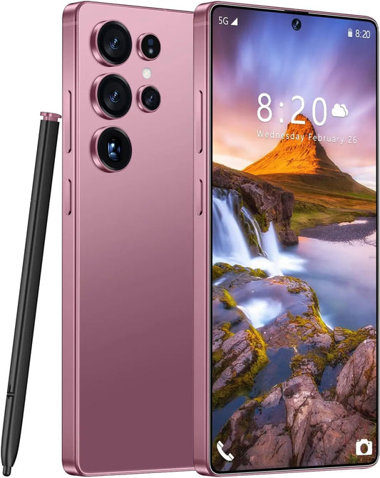 I25 Ultra Unlocked Cell Phone, Built in Pen, Smartphone Battery 7000mAh, 6.99" HD Screen Unlocked Phones, 8+256GB 5G The Phone Android 14, Face ID/Fingerprint Lock/GPS (Rose Gold)