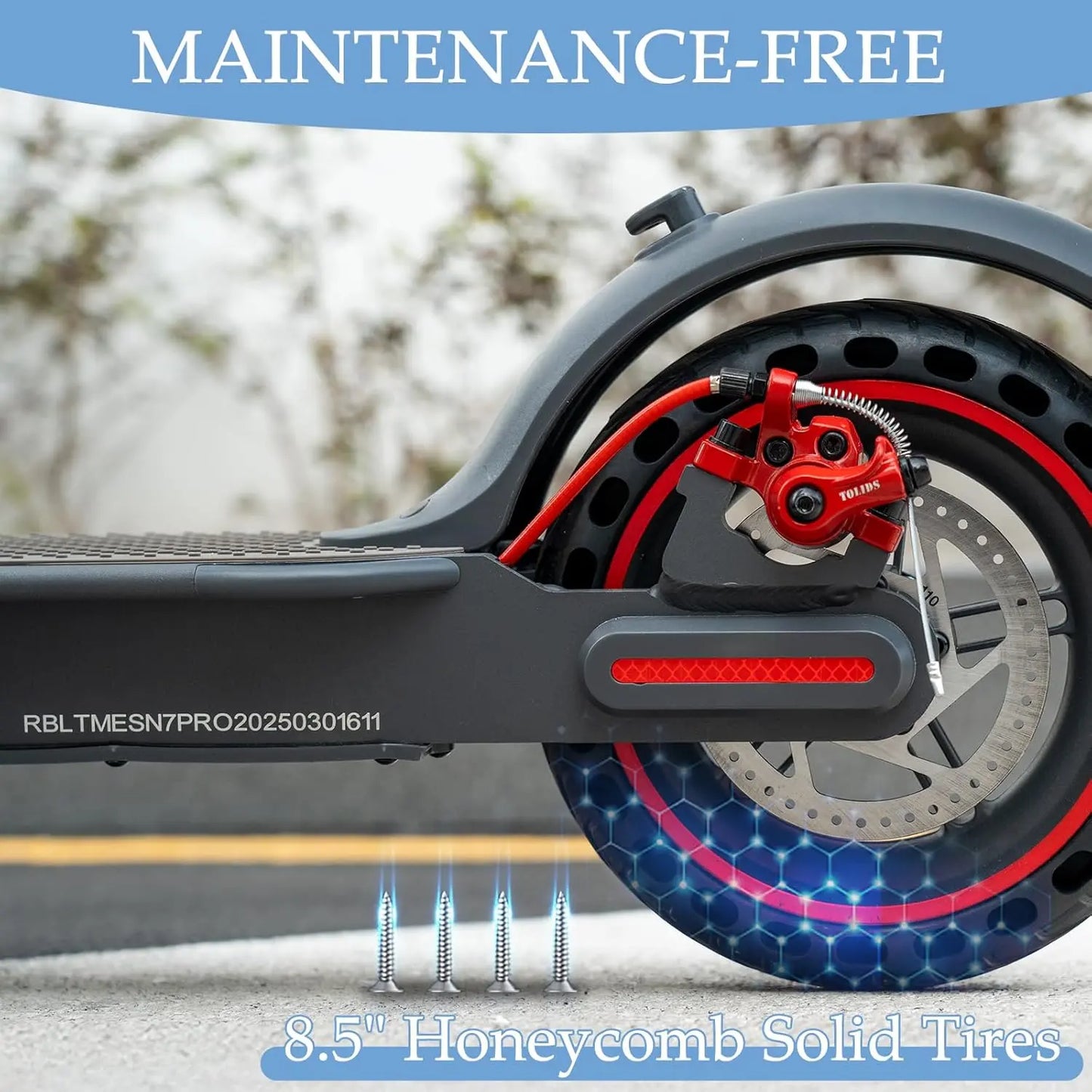 Electric Scooter for Adults- 10.4Ah Battery 350W(500W Peak) Motor, ≥19MPH & 25 Miles Long Range, 8.5'' Solid Tires Foldable with Dual Brake, Lightweight Portable Commuter E Scooter for Urban Travel