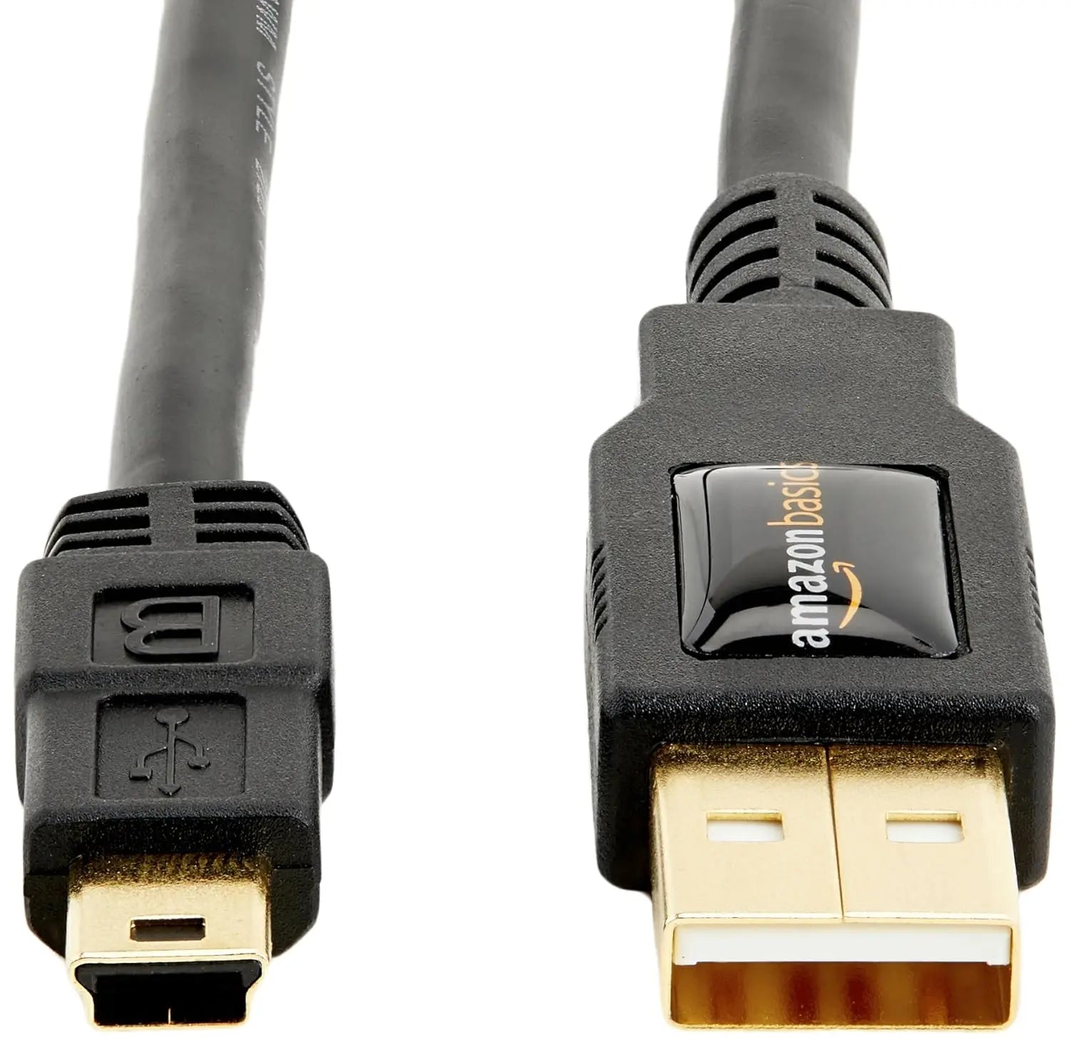 Amazon Basics USB-A to Mini USB 2.0 Cable, 480Mbps Transfer Speed with Gold-Plated Plugs, 6 Foot, Black