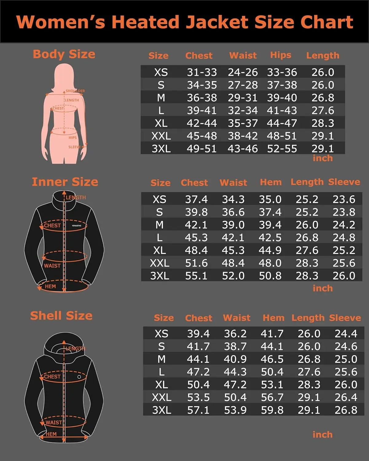 Venustas Women’s 3-in-1 Heated Jacket with Battery, Waterproof Jacket with Hood for Skiing - Amazing Hot Prices For You