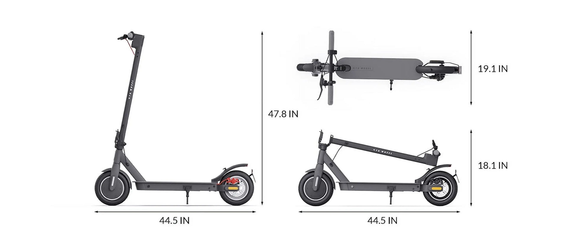 Electric Scooter with Turn Signals, 10" Solid Tires, 19.9 Miles Range & 18 Mph, 350W Motor, Foldable Electric Scooter for Adults