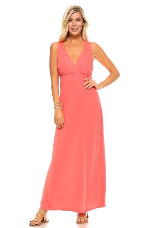 Women's Halter Maxi Dress with Cross Back Straps Amazing Hot Prices For You