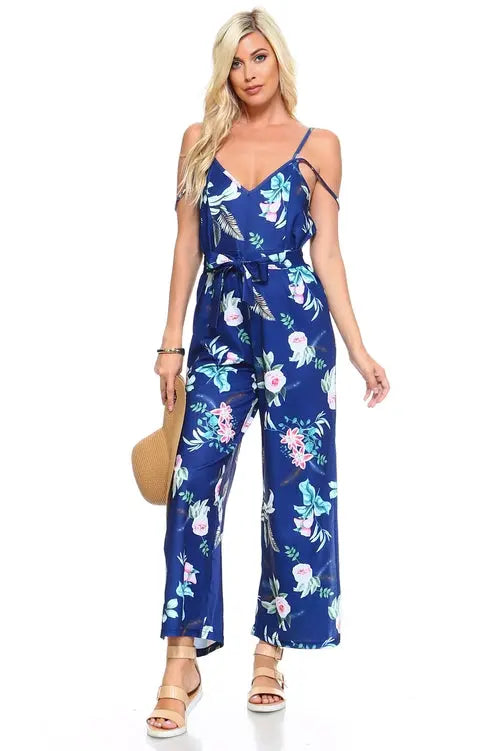 Women's Floral Tie Tank Jumpsuit Amazing Hot Prices For You