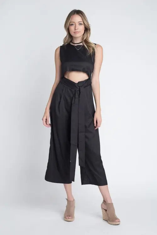 Women's Sleeveless Tie Jumpsuit with Slit Amazing Hot Prices For You