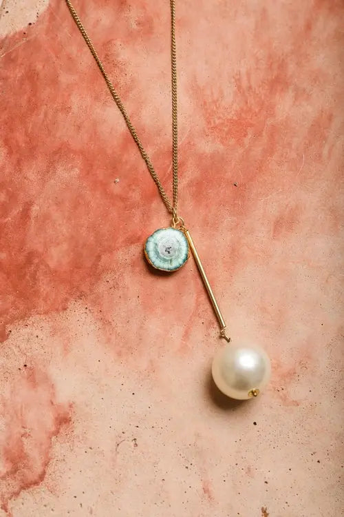 Gem and Pearl Pendant Necklace Amazing Hot Prices For You