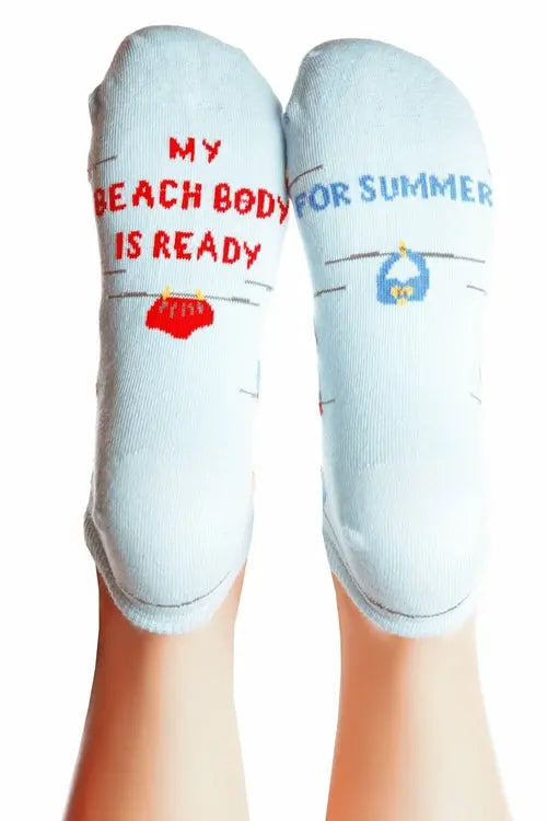 BEACH BODY light blue cotton socks for women Amazing Hot Prices For You