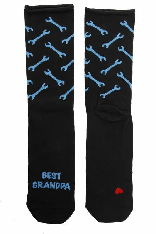 MATTI black socks for men with the text "BEST GRANDPA" in English Amazing Hot Prices For You