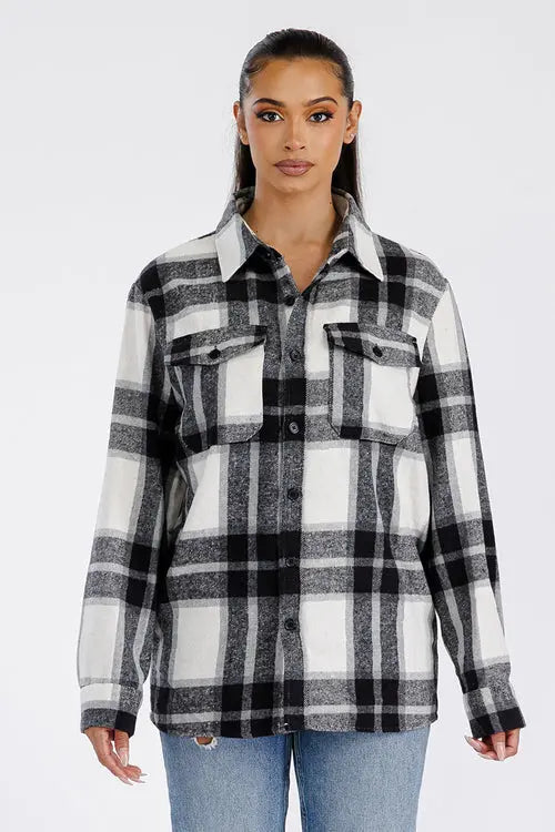 Boyfriend Oversized Soft Flannel Shacket Amazing Hot Prices For You