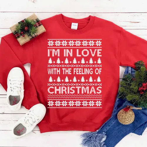 I Am In Love Christmas Sweatshirt Amazing Hot Prices For You