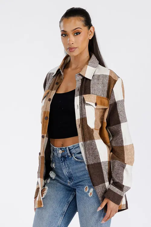 Boyfriend Oversized Soft Flannel Shacket Amazing Hot Prices For You