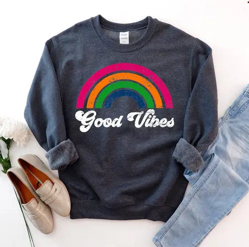 Good Vibes Sweatshirt Amazing Hot Prices For You