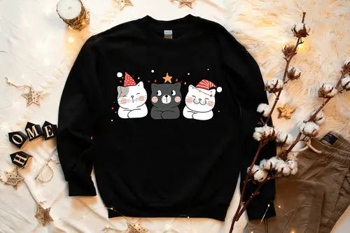 Cute Cats Christmas Sweatshirt Amazing Hot Prices For You