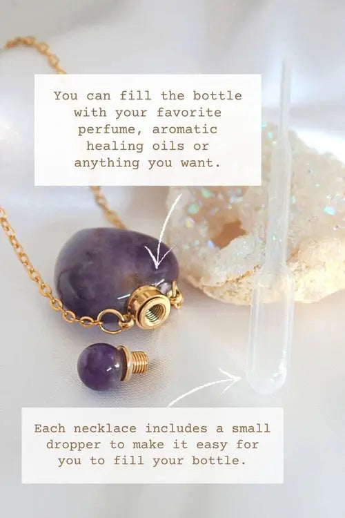 Heart Crystals Bottles 24 Karats Natural Crystals Necklaces Amazing Hot Prices For You