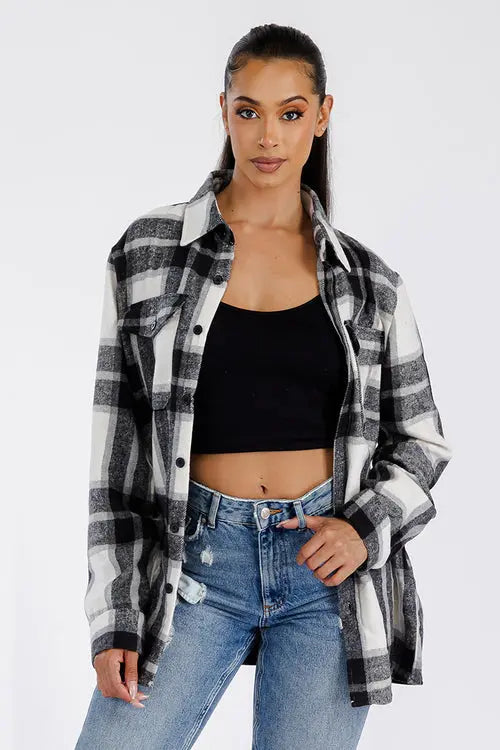 Boyfriend Oversized Soft Flannel Shacket Amazing Hot Prices For You