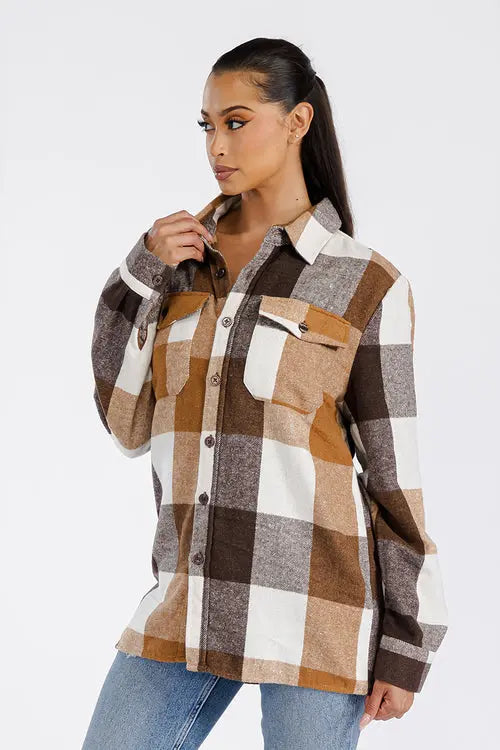 Boyfriend Oversized Soft Flannel Shacket Amazing Hot Prices For You
