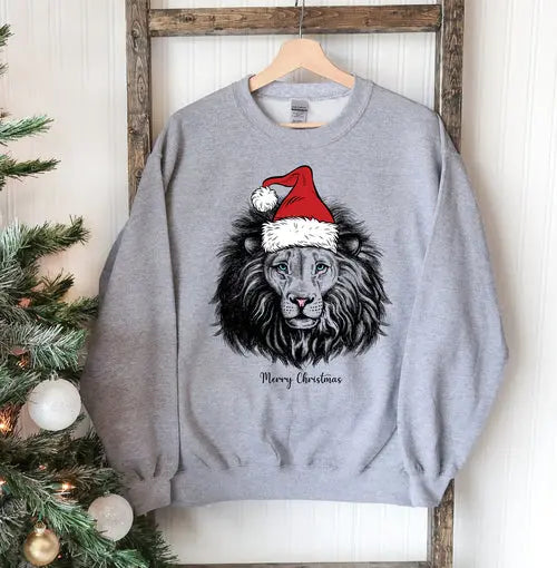 Lion Christmas Sweatshirt Amazing Hot Prices For You