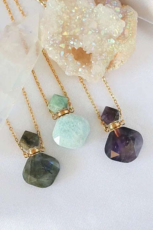 Luxury Mini Crystals Bottles | 24 Karats Natural Crystals Necklaces Amazing Hot Prices For You