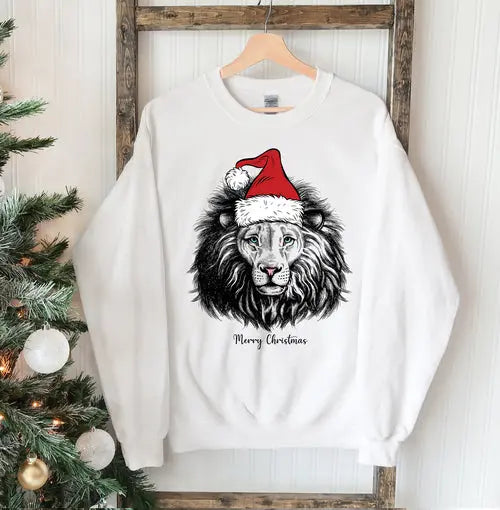 Lion Christmas Sweatshirt Amazing Hot Prices For You