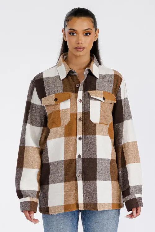 Boyfriend Oversized Soft Flannel Shacket Amazing Hot Prices For You