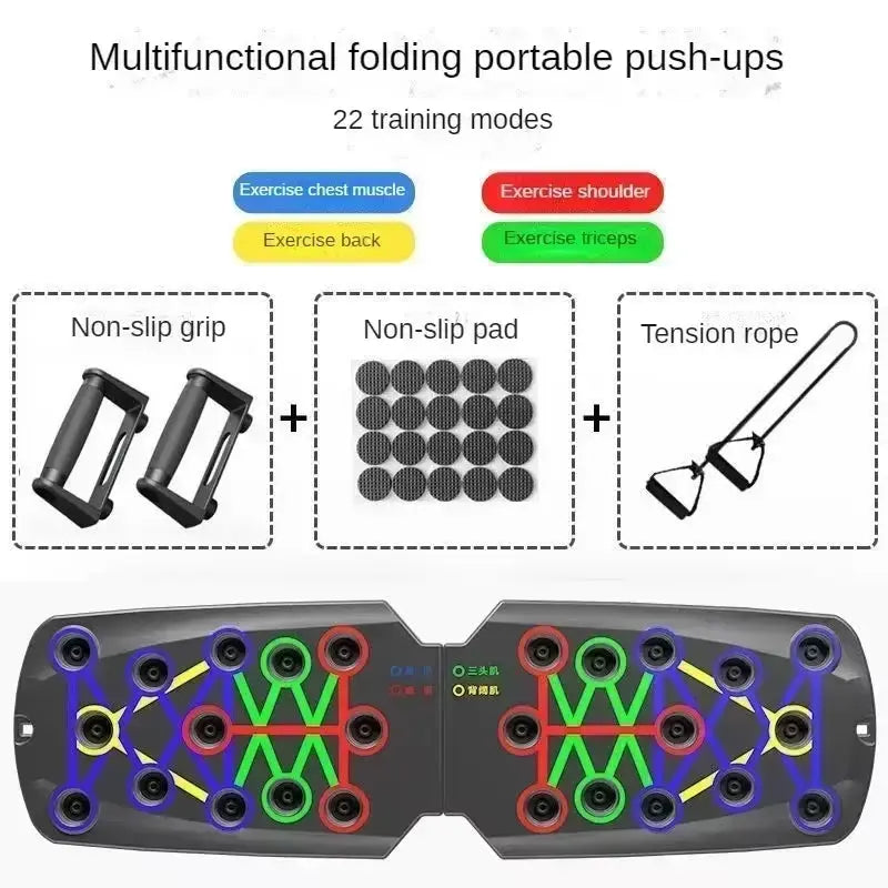 Portable Multifunctional Push-Up Board Set with Handles Foldable Fitness Equipment for Chest Abdomen Arms and Back Training - Amazing Hot Prices For You