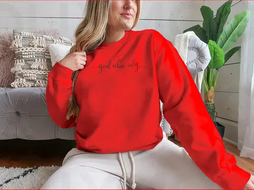 Good Vibes Only Simple Positive Lettering Design for Sweatshirt Amazing Hot Prices For You