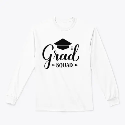 Grad Squad Calligraphy With Graduation Cap Design for Sweatshirt Amazing Hot Prices For You