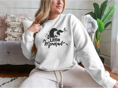 A Cute Mermaid Tail Calligraphy Design for Sweatshirt - Amazing Hot Prices For You