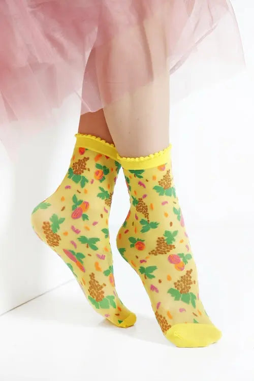 MICOL sheer yellow socks for women Amazing Hot Prices For You