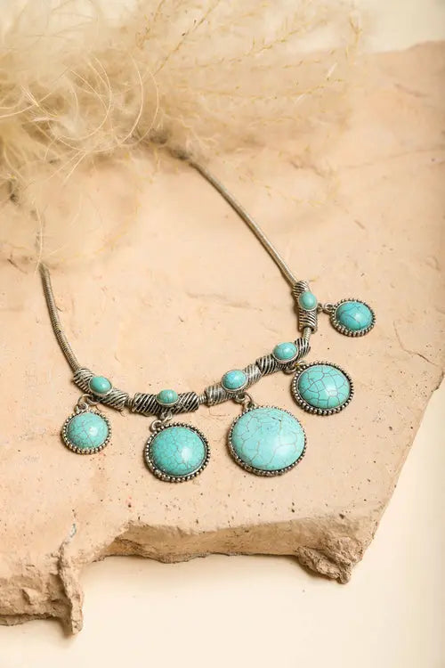 Turquoise Charm Link Necklace Amazing Hot Prices For You