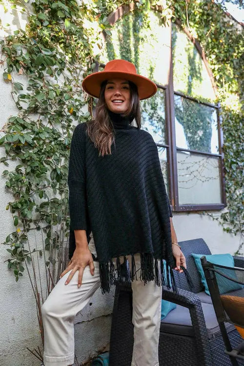Sweater Weather Roll-Neck Poncho Amazing Hot Prices For You